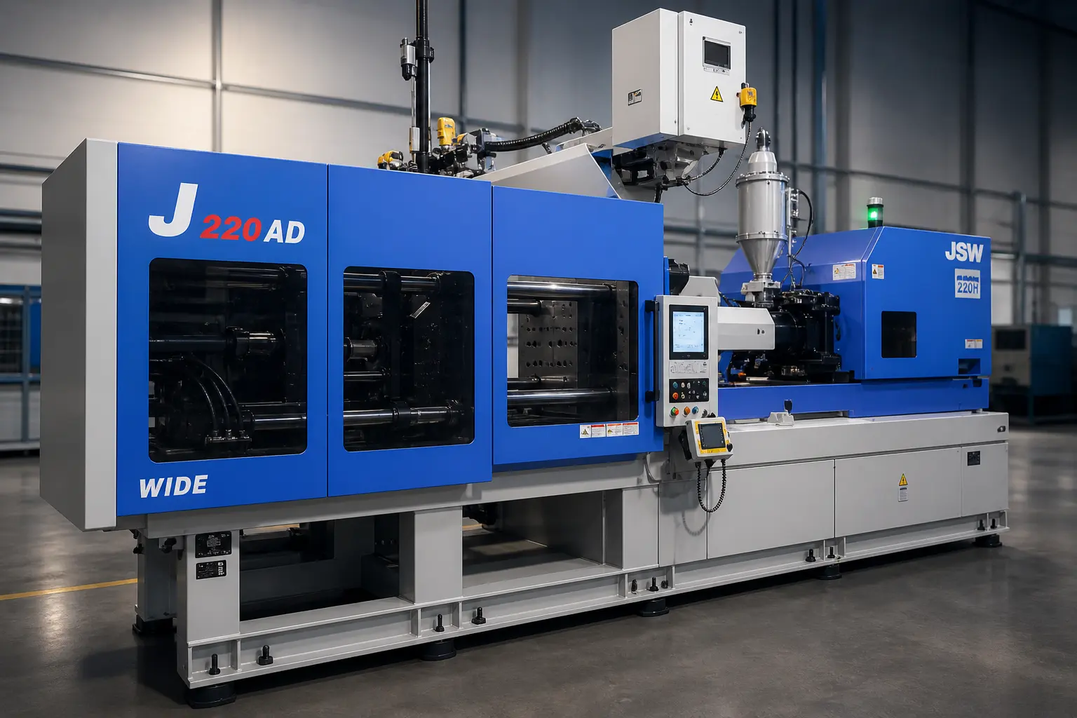 מכונת הזרקה JSW 220 טון במפעל RYS Plast